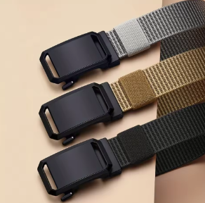 Nouvelle ceinture à boucle automatique, ceinture tactique en toile pour le travail, les tenues décontractées et les activités de plein air, ceinture pour pantalon d’entraînement militaire pour hommes