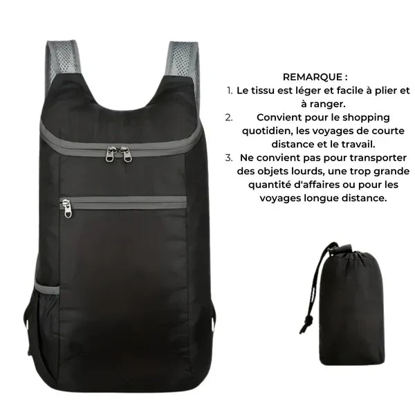 Sac à dos pliable ultra léger 15L – FoldLite – Havresacs