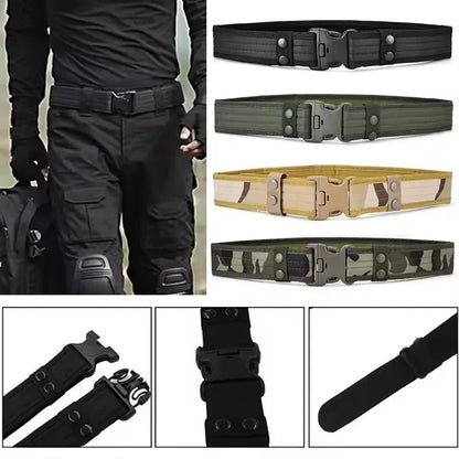 Nouvelle Ceinture Tactique pour Hommes à Libération Rapide – Large Ceinture en Nylon Camouflage pour l’Alpinisme, la Randonnée, le Travail et la Pêche
