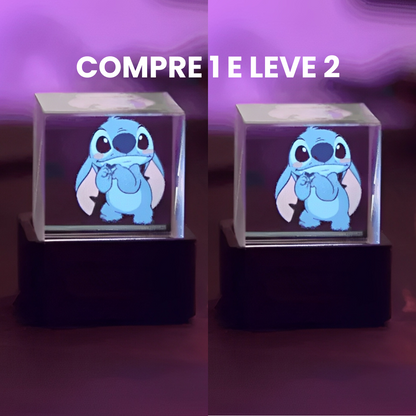 Cubo Holográfico 3D Stitch + 50 GIFS HD BRINDE GRÁTIS - compre 1 e leve 2