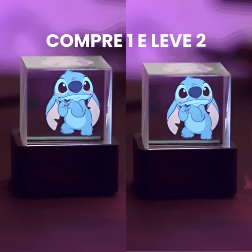 Cubo Holográfico 3D Stitch + 50 GIFS HD BRINDE GRÁTIS - compre 1 e leve 2