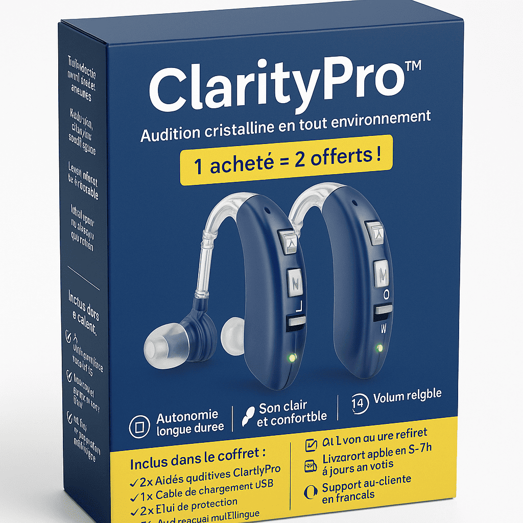 🎧 Appareil Auditif Numérique Rechargeable ClarityPro™ – Lancement Exclusif (Lot de 2 unités)