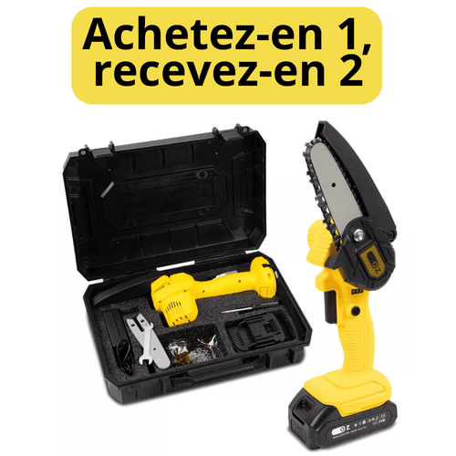 Mini tronçonneuse électrique portable à batterie bivolt - Achetez-en 1 et recevez-en 2