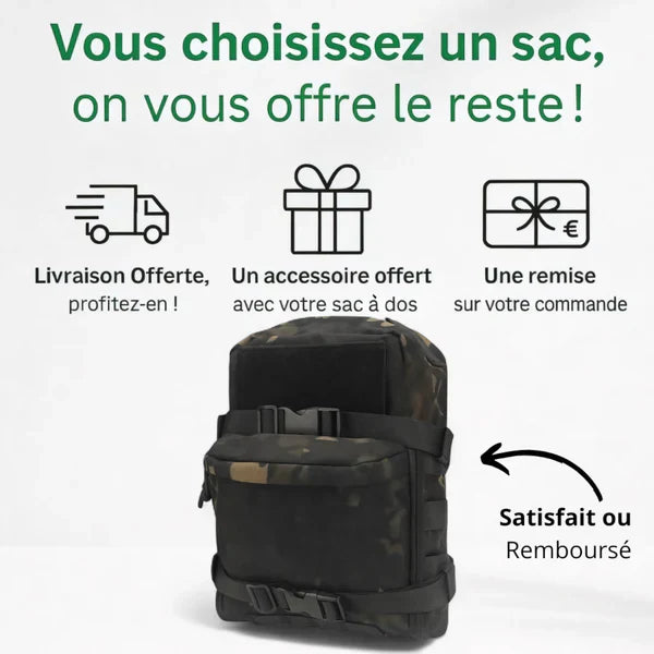 Sac à dos militaire 10L ultra léger – TacPak – Havresacs
