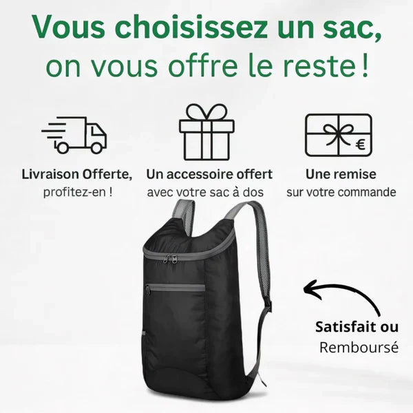 Sac à dos pliable ultra léger 15L – FoldLite – Havresacs