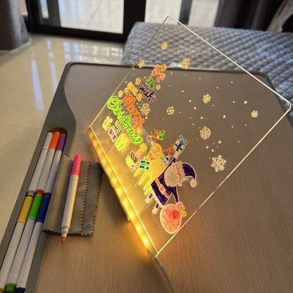 Quadro para desenhar com canetas LED neon