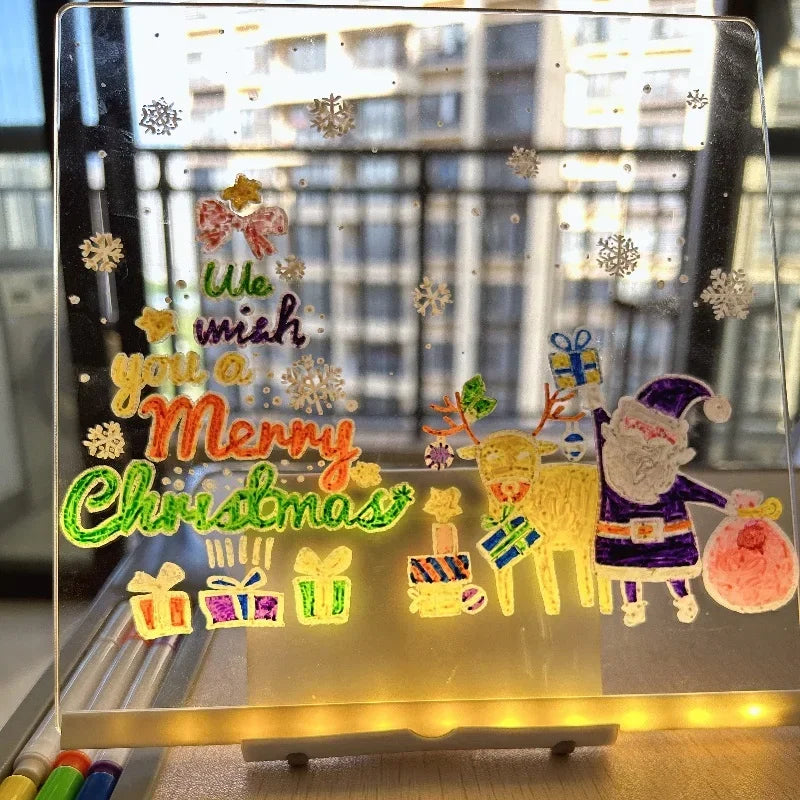 Quadro para desenhar com canetas LED neon