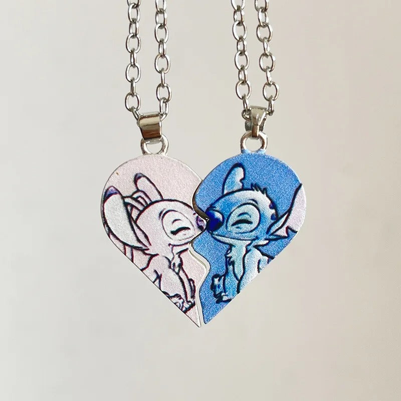 Colar do lilo stitch para casais atração magnética