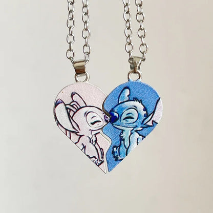 Colar do lilo stitch para casais atração magnética
